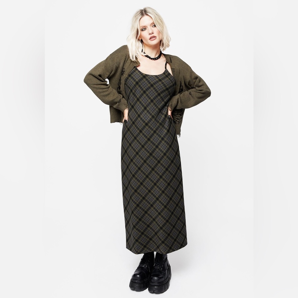 NWT Disturbia Reseda Check Midaxi Cami Dress US 14 / UK 18 - Picture 4 of 5